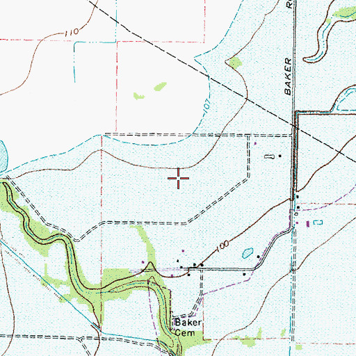 Topographic Map of Windsor Park Lakes, TX
