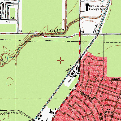 Topographic Map of Wood Forest North, TX