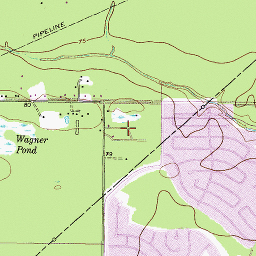 Topographic Map of Woodland Hills Village, TX