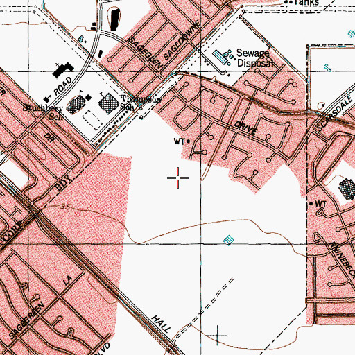 Topographic Map of Woodmeadow, TX