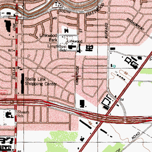 Topographic Map of Woodside, TX