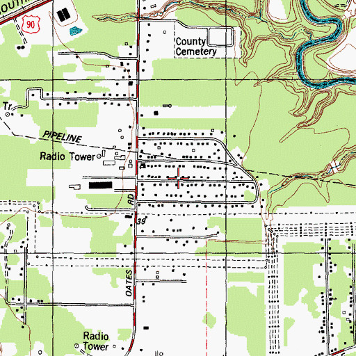 Topographic Map of Wynnewood Acres, TX