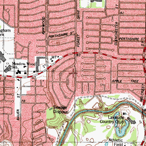 Topographic Map of Yorkshire, TX