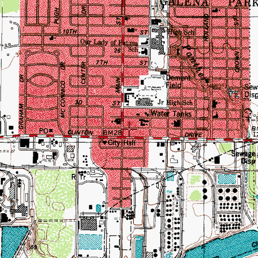 Topographic Map of Galena Park Post Office, TX