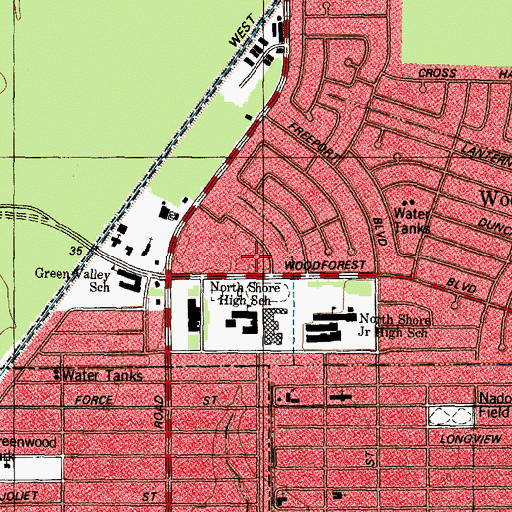 Topographic Map of Accelerated Center for Education, TX