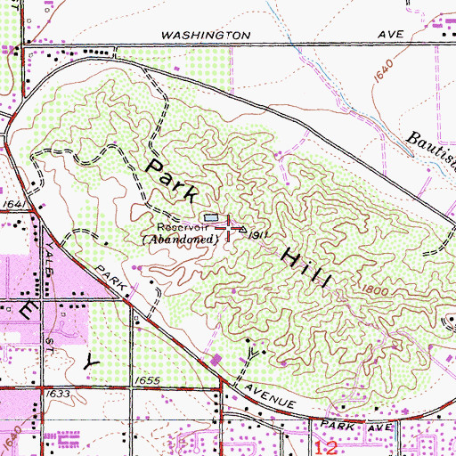 Topographic Map of Park Hill, CA