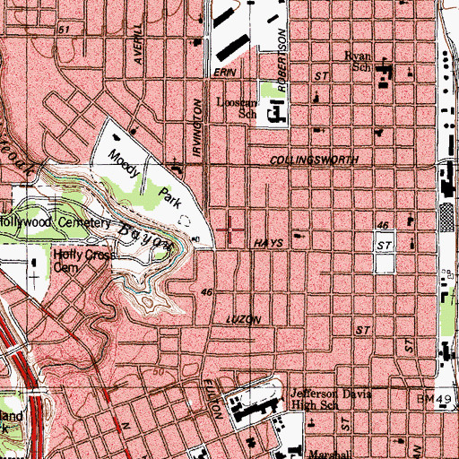 Topographic Map of Clemente Martinez Elementary School, TX