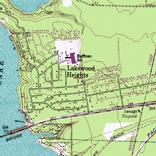 Topographic Map of Copeland School, TX