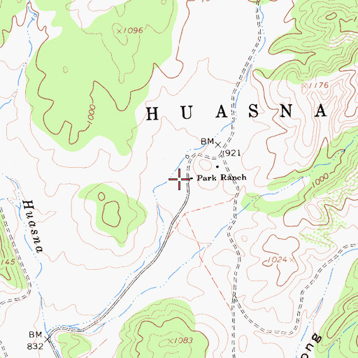 Topographic Map of Park Ranch, CA