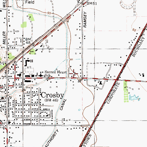 Topographic Map of Crosby Kindergarten, TX
