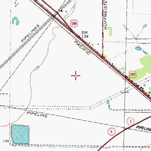 Topographic Map of Cypress Falls Senior High School, TX