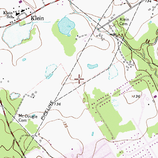 Topographic Map of Ehrhardt Elementary School, TX