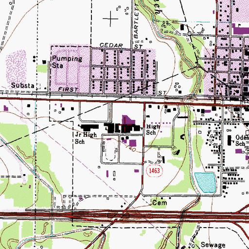 Topographic Map of Katy Senior High School, TX