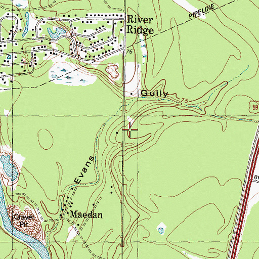 Topographic Map of Kingswood College, TX