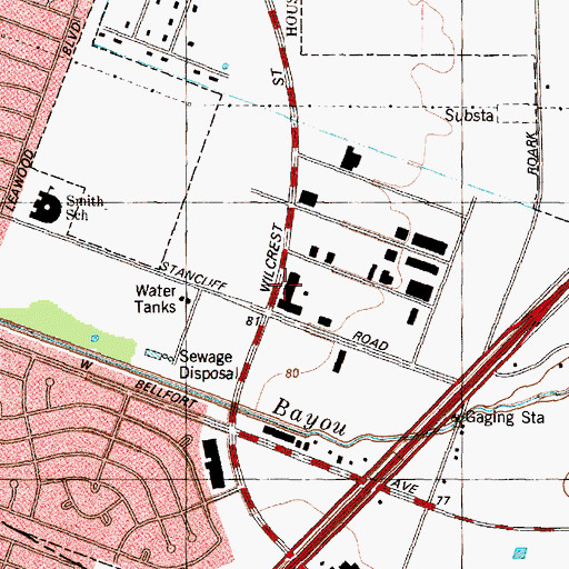 Topographic Map of Klentzman Intermediate School, TX