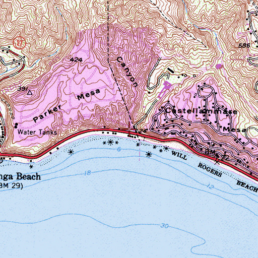 Topographic Map of Parker Canyon, CA