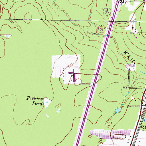 Topographic Map of New Caney High School, TX