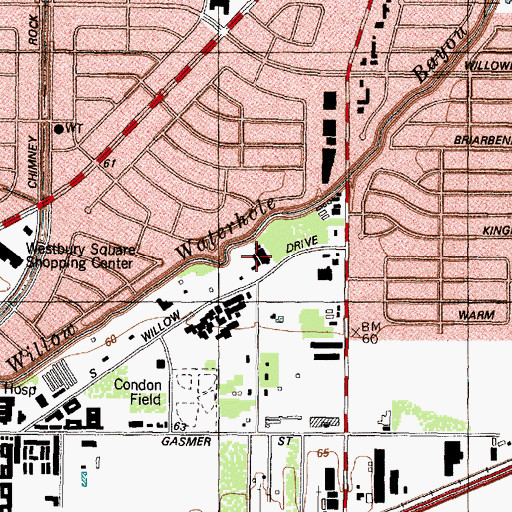 Topographic Map of Varnett School, TX