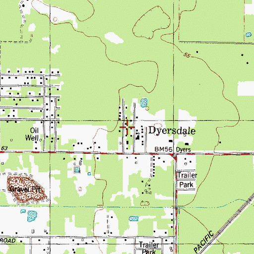 Topographic Map of Shadowlake Estates, TX