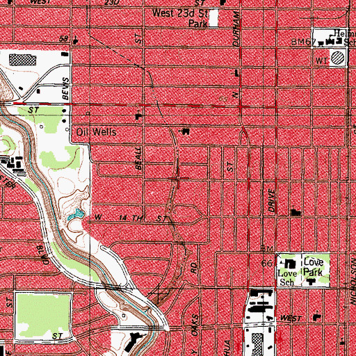 Topographic Map of Shady Acres, TX