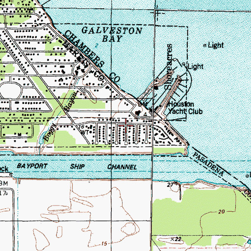 Topographic Map of Shady Oaks, TX
