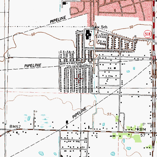 Topographic Map of Shamrock Manor, TX