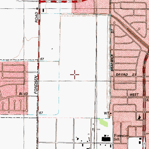 Topographic Map of Southwood Place, TX