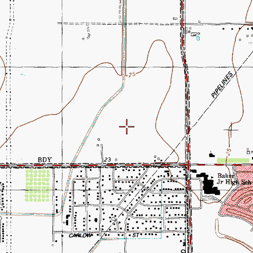 Topographic Map of Spenwick Place, TX