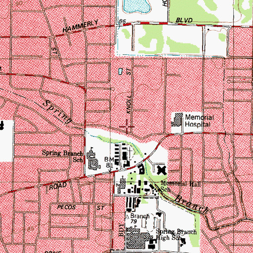 Topographic Map of Spring Branch Gardens, TX