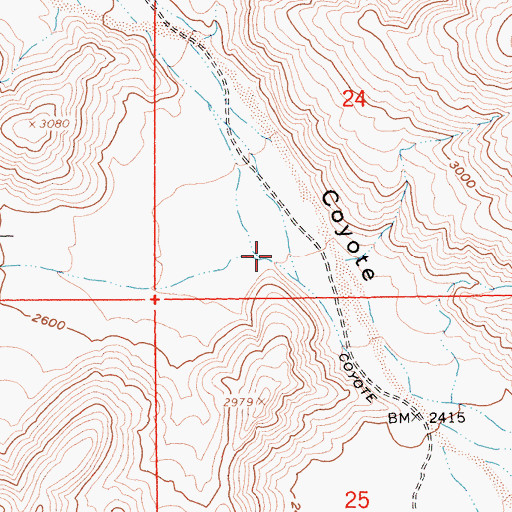 Topographic Map of Parks Canyon, CA