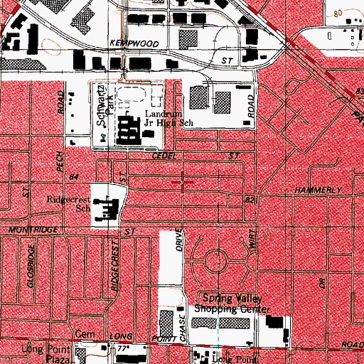 Topographic Map of Springdale, TX