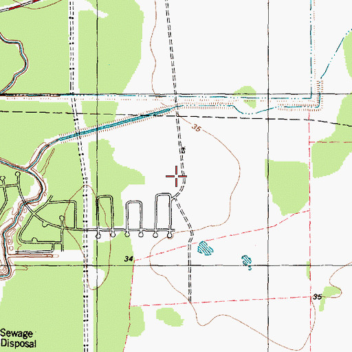 Topographic Map of Sterling Green, TX