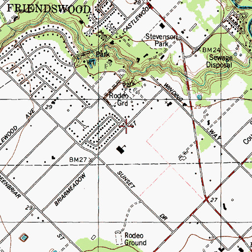 Topographic Map of Sterling Wood, TX