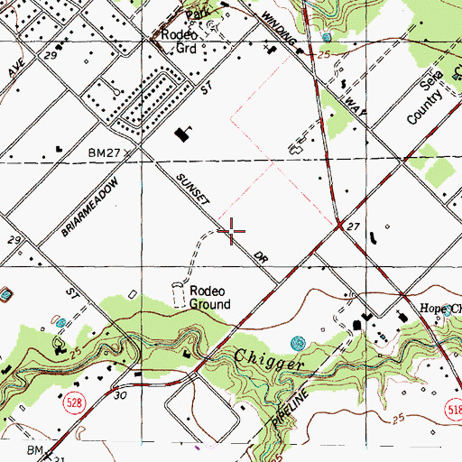 Topographic Map of Sunwood, TX