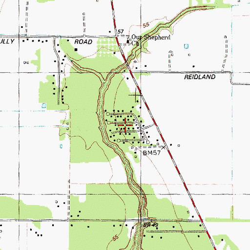 Topographic Map of Tall Cedars, TX