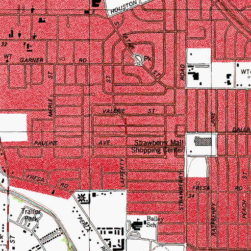 Topographic Map of Tarrytown, TX