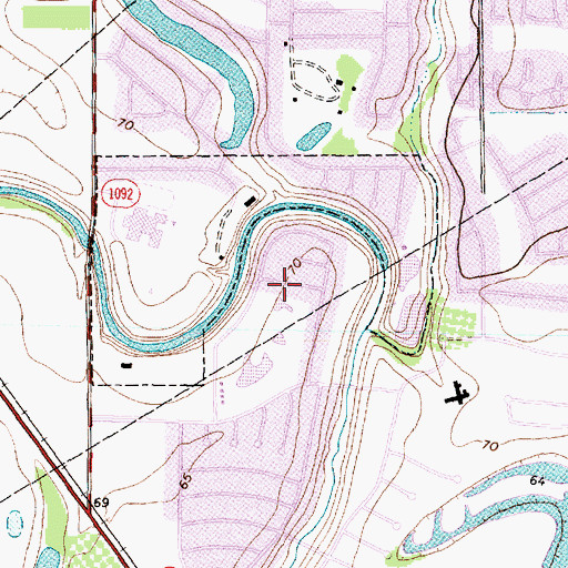 Topographic Map of Thunderbird West, TX
