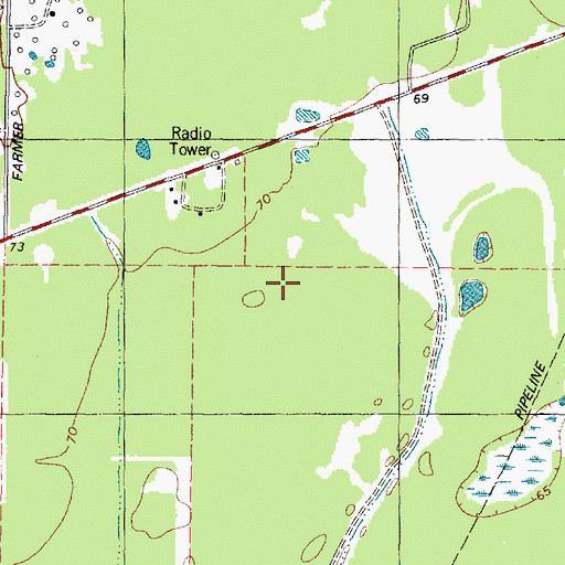 Topographic Map of Timber Forest, TX