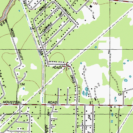 Topographic Map of Tower Oak Bend, TX