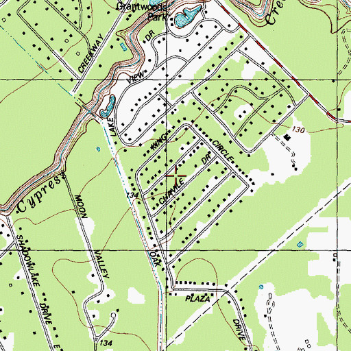 Topographic Map of Tower Oak Plaza, TX