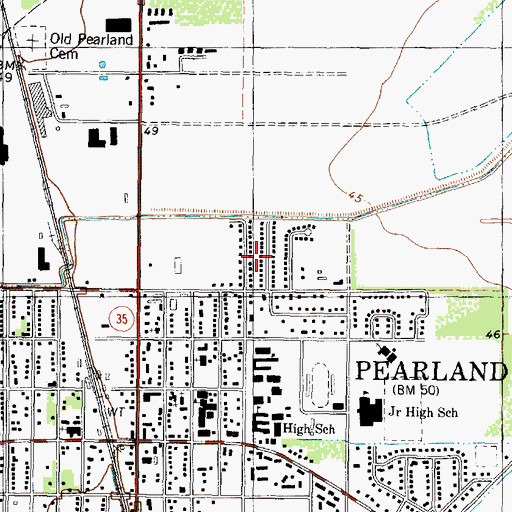 Topographic Map of Turner, TX