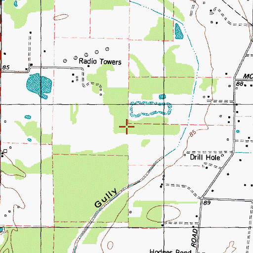 Topographic Map of Village of Oak Lakes, TX