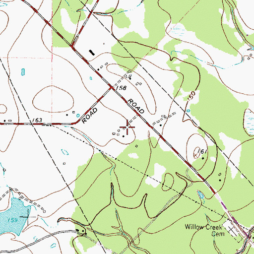 Topographic Map of Waldenwood, TX