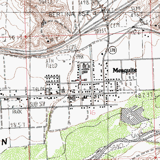 Topographic Map of Mesquite Community Center, NV