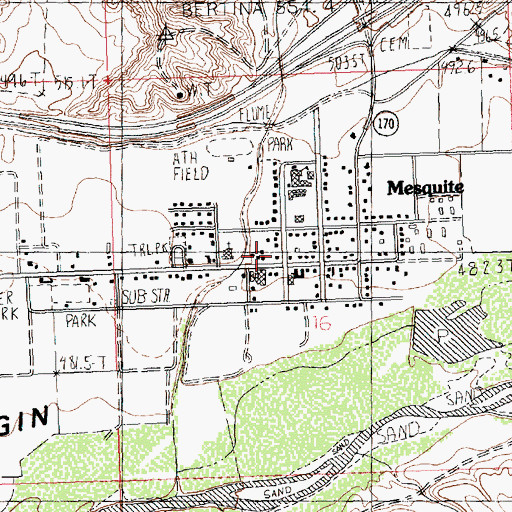 Topographic Map of Mesquite Fine Arts Center, NV