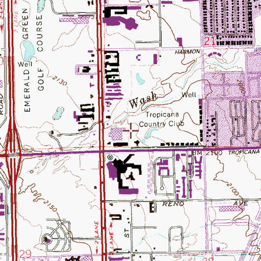Topographic Map of MGM Grand Hotel and Casino, NV