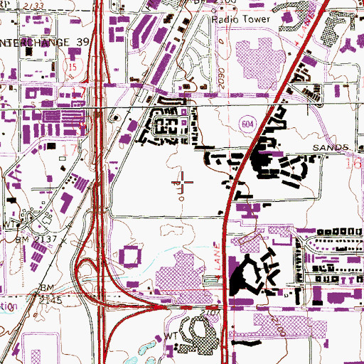 Topographic Map of Mirage Hotel and Casino, NV