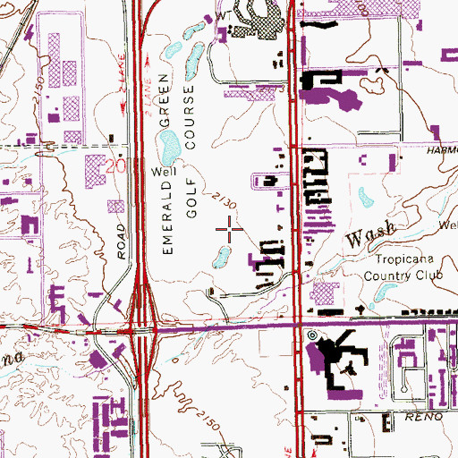 Topographic Map of Monte Carlo Hotel and Casino, NV