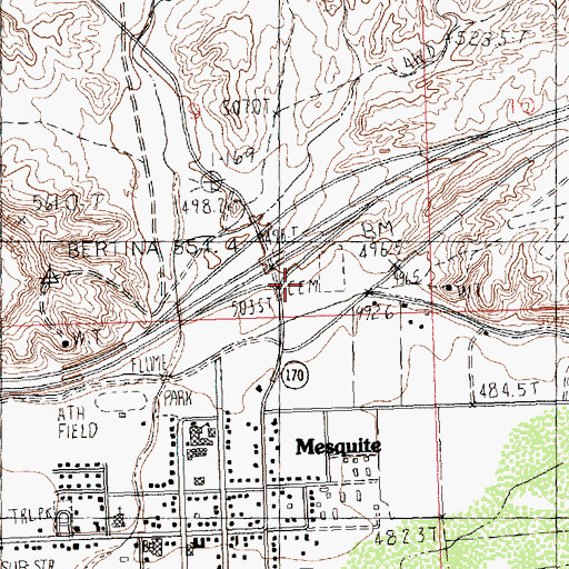 Topographic Map of Nevada Visitor Center, NV