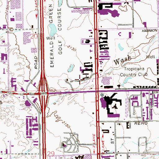 Topographic Map of New York New York Hotel and Casino, NV